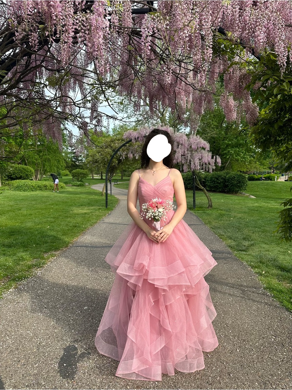 Romantic Pink Layered Tulle Prom Dress